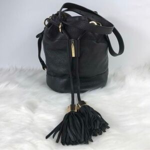 See by Chloe Bucket Bag Leather Drawstring with Tassel Gold Tone Hardware